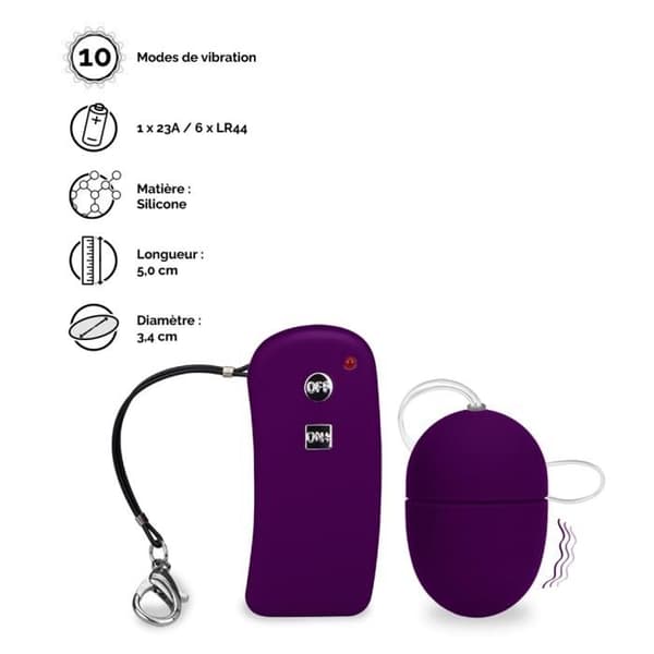 Fjärrstyrd vibrerande ägg Brava - S - Vibrator för par - Lila
