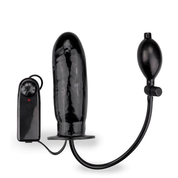 Pumpvibrerande uppblåsbar dildo - Svart