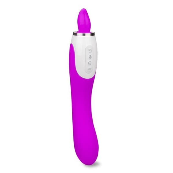 Vulvapump med tunga och vibrator Torch - Lila