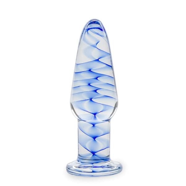 Glas analplugg Mist - Blå
