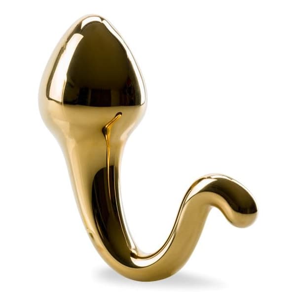 Glas analplugg Spermatozoon - Guld