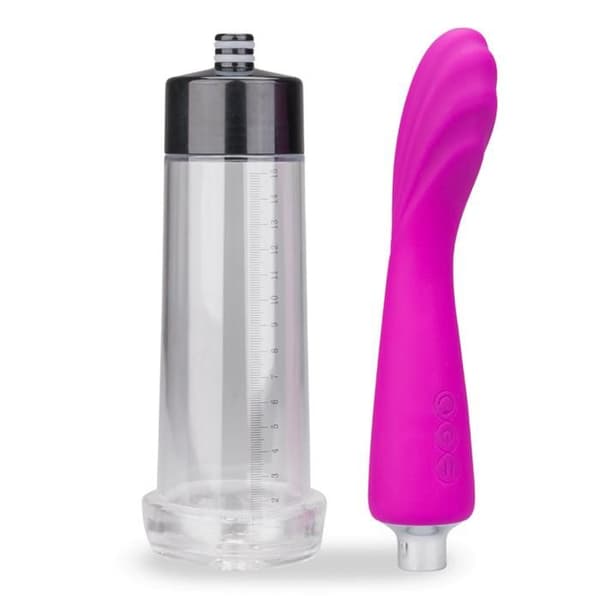 Penispump och vibrator 7 lägen - Lila