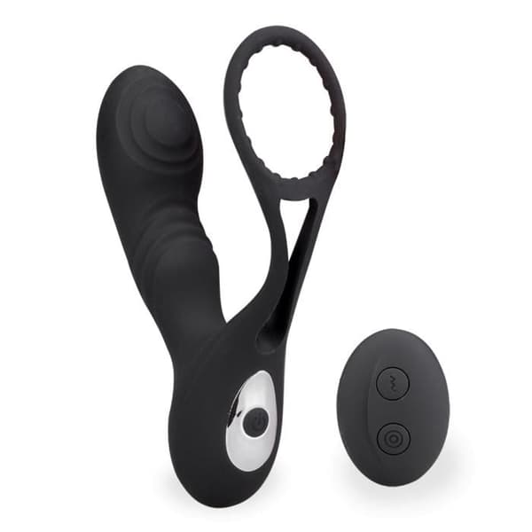 Hero Analvibrator, Vibrerande Prostatastimulator med Ring - Svart