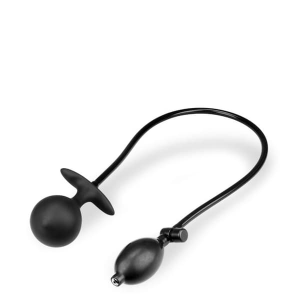 Inflatable anal plug med masserande kula - Svart