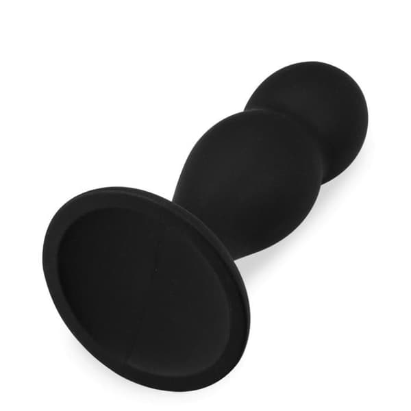 Plug anal med sugpropp och 2 kulor Mally - Svart