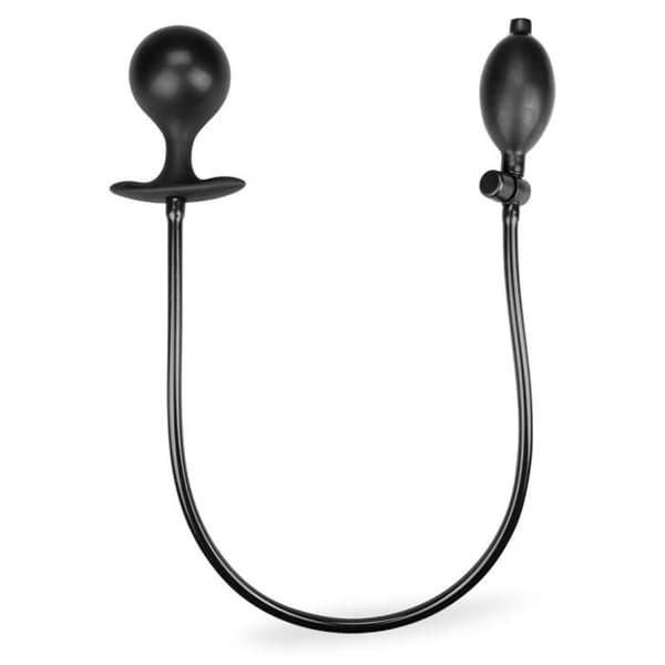 Inflatable anal plug med masserande kula - Svart