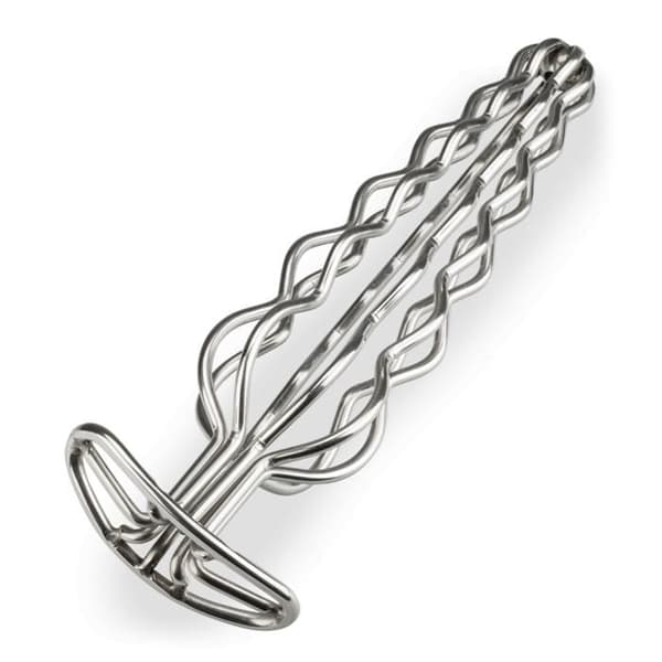 Analplugg med metalldelar i curl - Silver
