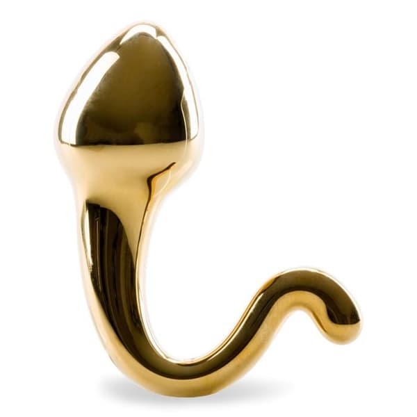 Glas analplugg Spermatozoon - Guld