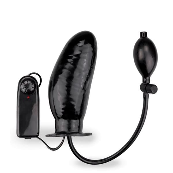 Pumpvibrerande uppblåsbar dildo - Svart
