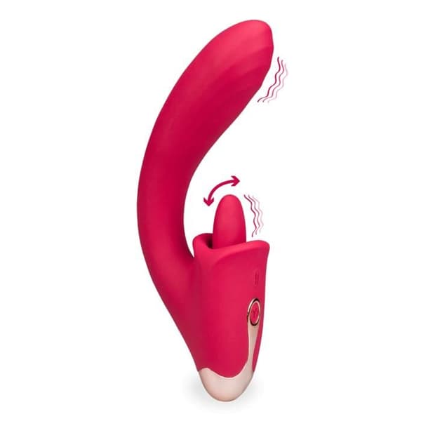 Kaninvibrator med tunga Feeling - Röd
