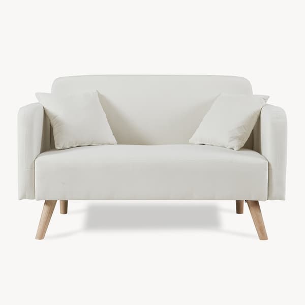 Soffa Midt 2-sits 132x70x80,5 cm beige [en.casa]
