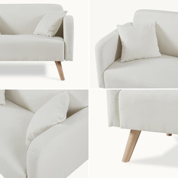 Soffa Midt 2-sits 132x70x80,5 cm beige [en.casa]