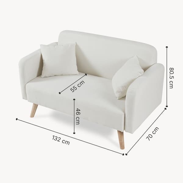 Soffa Midt 2-sits 132x70x80,5 cm beige [en.casa]