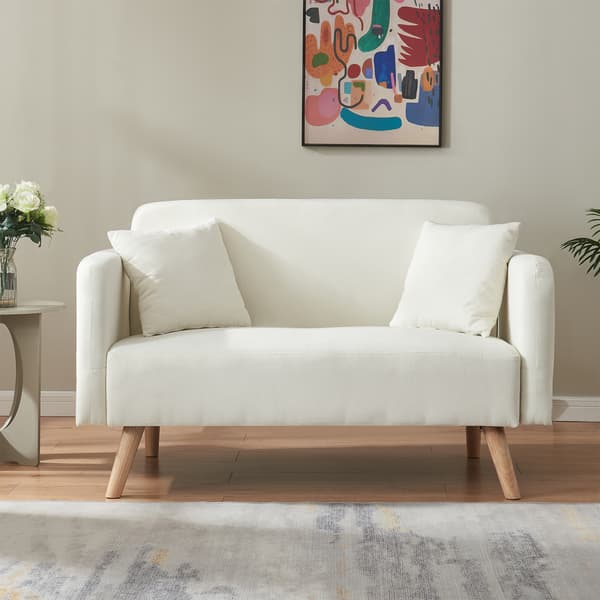 Soffa Midt 2-sits 132x70x80,5 cm beige [en.casa]