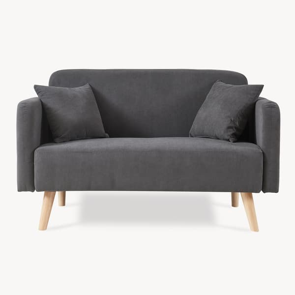 Soffa Midt 2-sits 132x70x80,5 cm grå [en.casa]