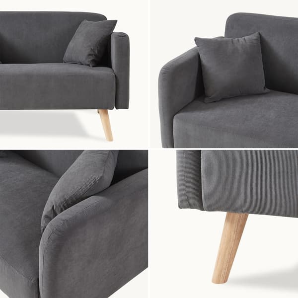 Soffa Midt 2-sits 132x70x80,5 cm grå [en.casa]