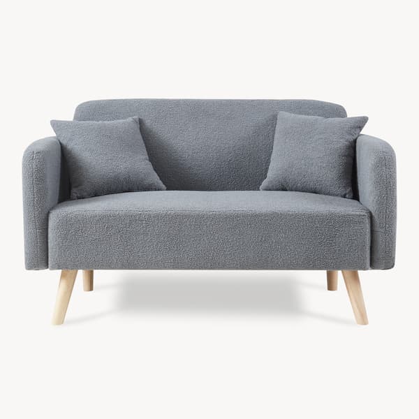 Soffa Midt 2-sits 132x70x80,5 cm grå bouclé [en.casa]
