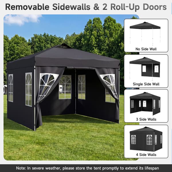 Pop-up pavillon 300x300x259-279 cm sort
