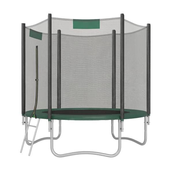 Trampoliini 244x239 cm Vihreä ulkokäyttöön