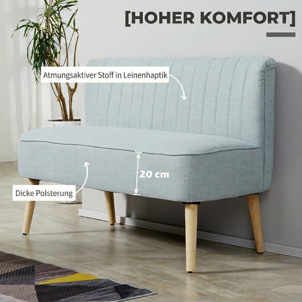 Sofa 117x56,5x77 cm Lys grøn træ
