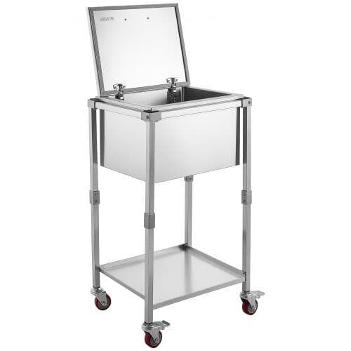 Rullende køleboksvogn i rustfrit stål 54.6 L 558x455x1003 mm