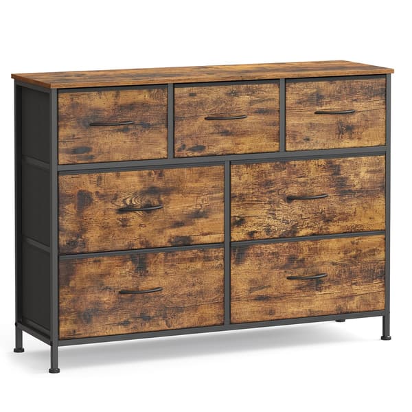 Kommode 30x98,8x73,7 cm Brun-Sort MDF stål stof