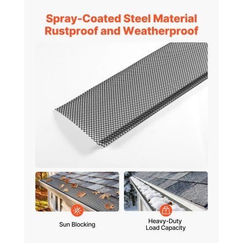 Gutter Guard 40-pack 36,58 m 152,4 mm pulverlackerat stål svart