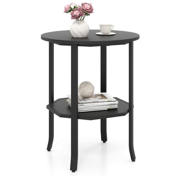Sidebord, 50x50x61 cm, Sort, Opbevaring