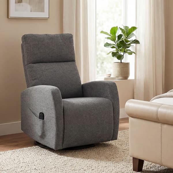 Fåtölj med recliner 73,5x97x108 cm Mörkgrå Massagefunktion
