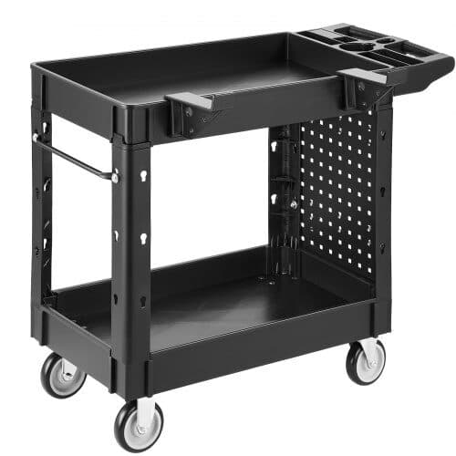 Utilityvogn 2 niveau 101x44x84.5 cm sort
