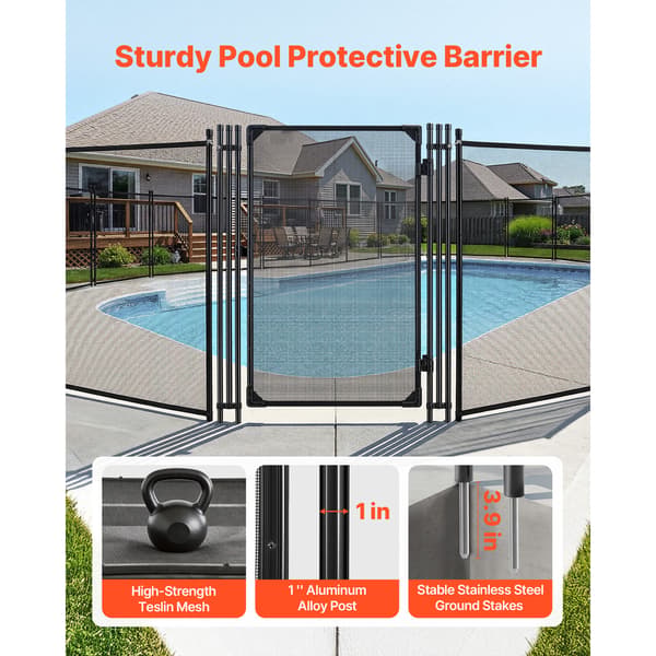 Poolhegn Port 120x75 cm Sort Metalnet
