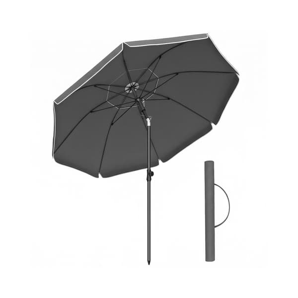Parasol 180 cm Harmaa Polyesteri