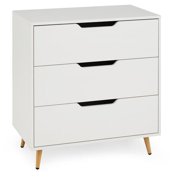 Kommode med 3 skuffer 69,5x40x79 cm hvid