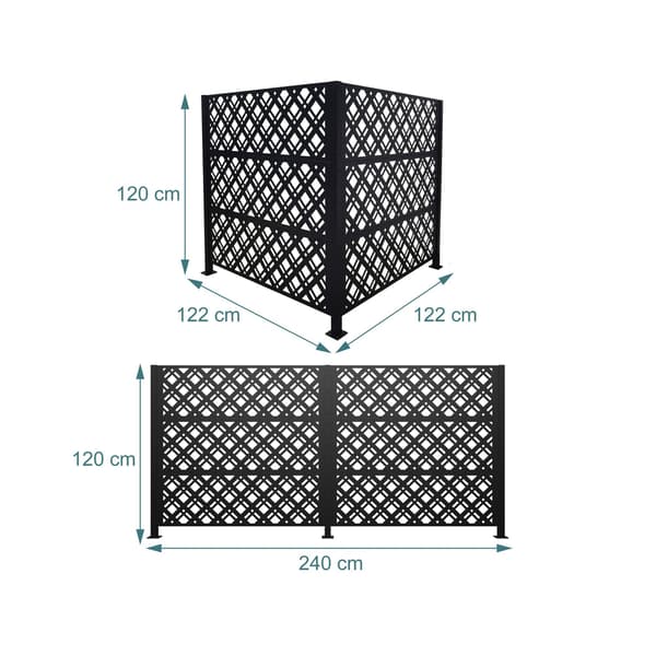 Skraldespand låg 120 cm sort, Kodustaar