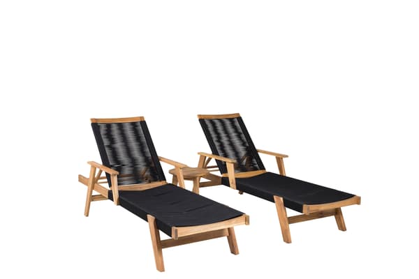 Solstol og sidebord Little John og Chania 40 cm sort