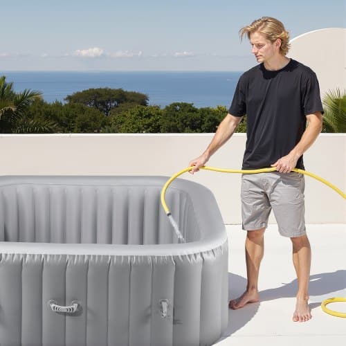 Uppblåsbar bubbelpool, 185x66 cm, Grå, PVC