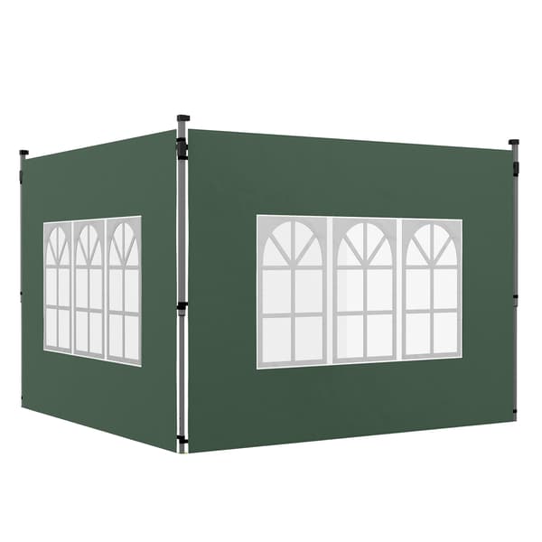 Pavillon Sidepanel Sæt, 295x195 cm, Grøn, Vandtæt Stof