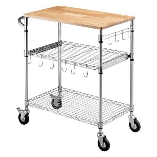 Köksvagn LX-C9394 76x46x91 cm silver