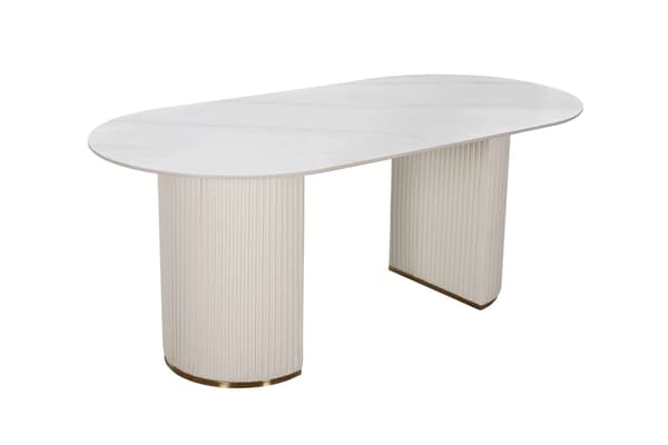 Ovalt spisebord, Modig, hvid