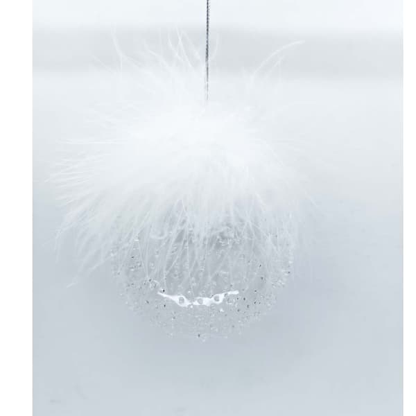 Juleophæng 8 cm Glas, Joy Fluffy