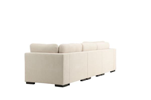 Sofa Salerno 227x67 cm Beige polyesterstof