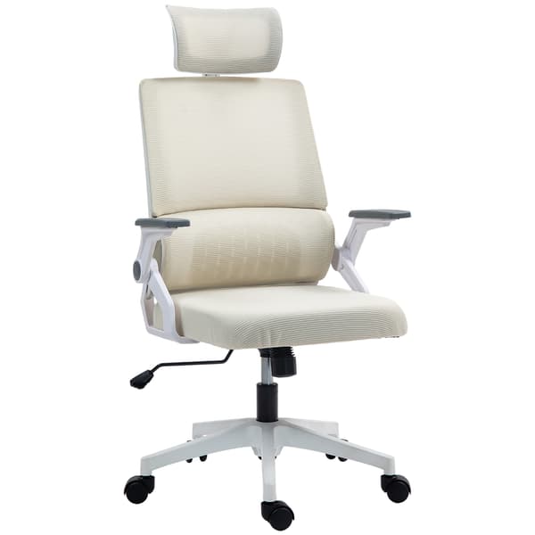 Kontorstol 60x61x121,5 cm Beige Justerbar