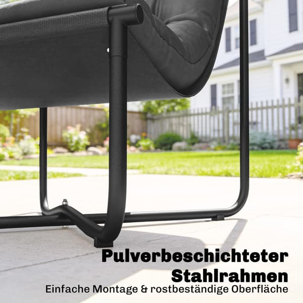 Lounge Stol 76x92x76 cm Mørkegrå Stålramme