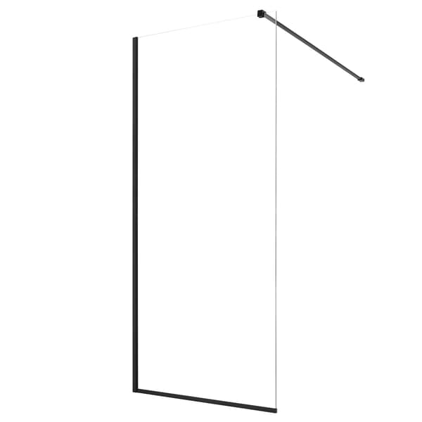 Duschvägg, 86,4x187 cm, Svart, Härdat glas