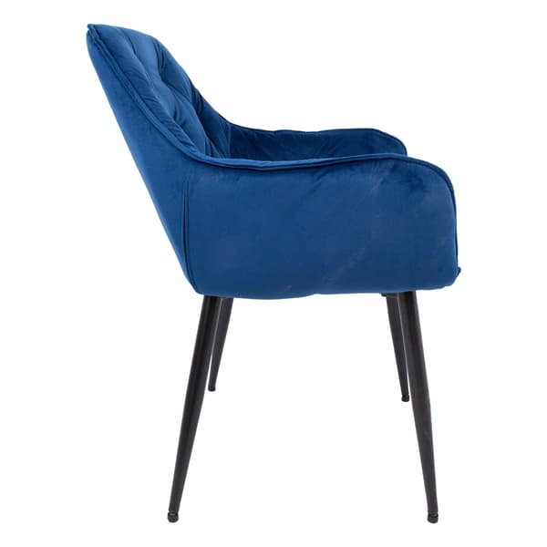 Stol BRITA 58x63x83 cm blå sammetstyg
