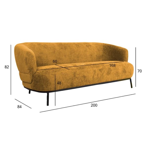 Sohva GEMALA 200x84x82 cm Keltainen