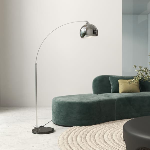 Arc gulvlampe 100-115x30x170-180 cm sølv/sort