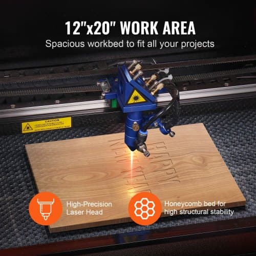 Lasergraver, 50W CO2, 30x51 cm, til træ akryl stof