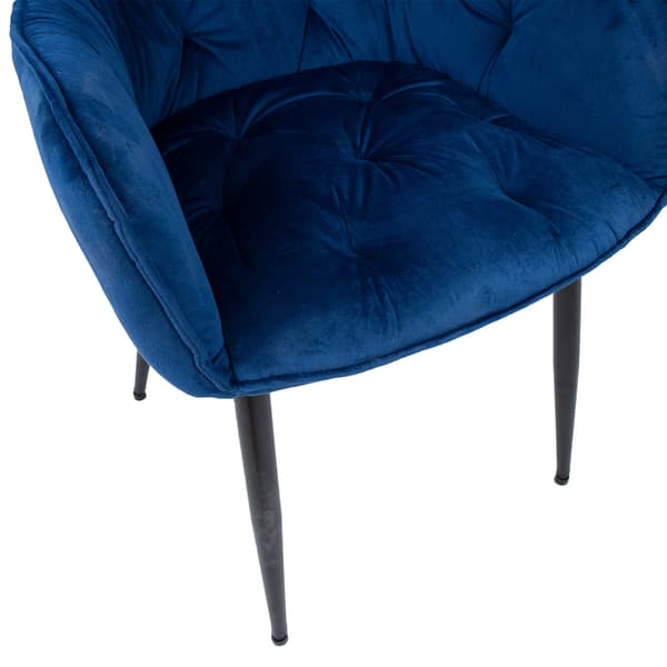 Stol BRITA 58x63x83 cm blå sammetstyg