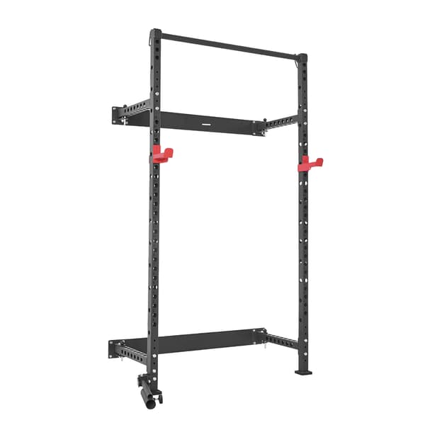 Power Cage, Fällbar väggmonterad power rack, 122x76x221 cm, Justerbar stål